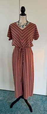 Sonoma Goods For Life Women's Petite Medium Striped V-Neck Wide Leg Jumpsuit